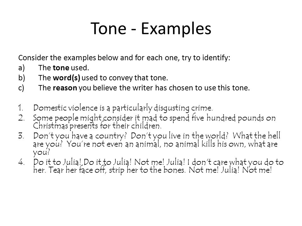 Tone Examples